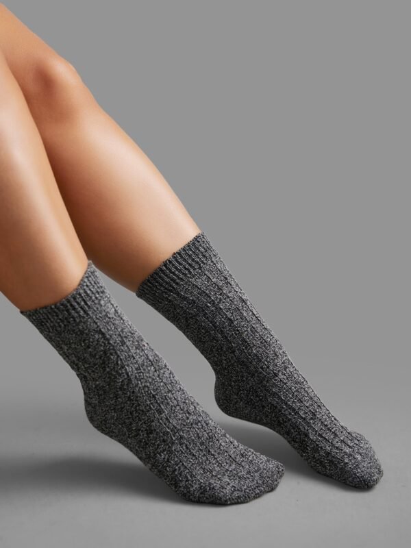 5pairs Plain Textured Mid-Calf Socks
