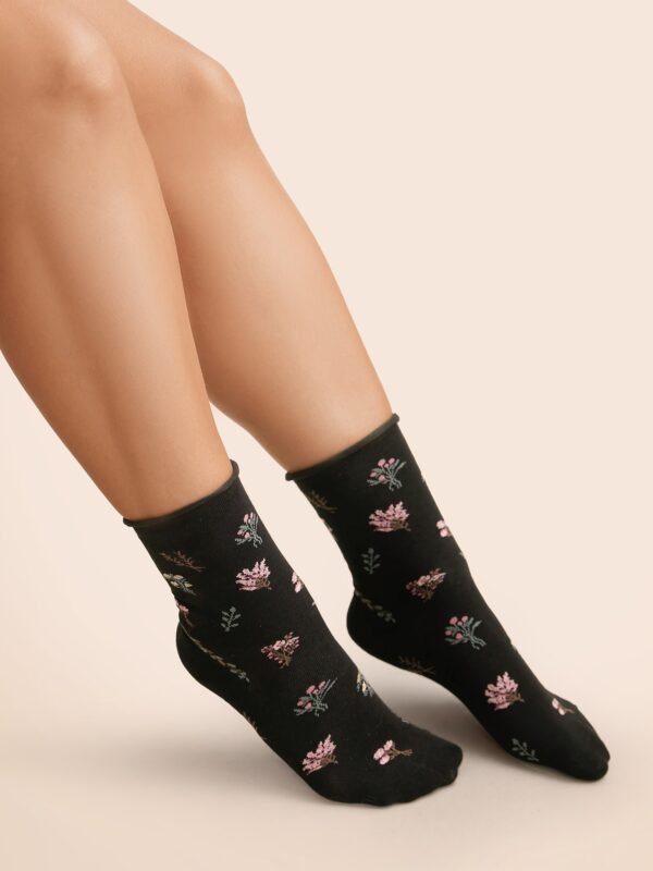 Floral Printed Three Pair Socks