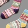 3 Pairs Geometric Textured Socks