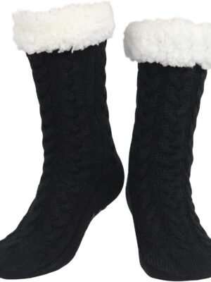 Slipper Socks for Women with Gripper - Winter Non Slip Thick Fuzzy Socks - Warm Cozy Christmas Gift