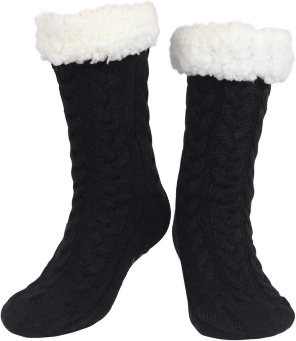 Slipper Socks for Women with Gripper - Winter Non Slip Thick Fuzzy Socks - Warm Cozy Christmas Gift