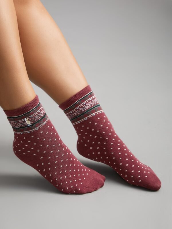 3 Pairs Vintage Rabbit Embroidered Mid-Calf Socks