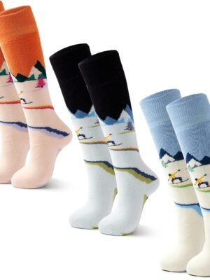 Ski Socks Kids Boys Winter Warm Snowboarding Socks for Boys Girls Thick Thermal Skating Socks 3 Pack