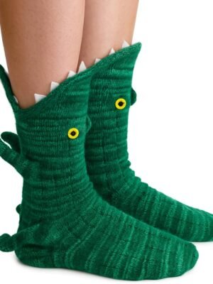 Animal Socks Shark Socks Biting Leg Women Men, Knit Cute Floor Crazy Funny Warm