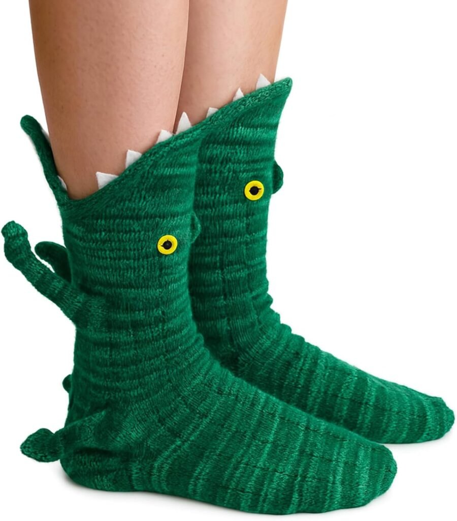 Animal Socks Shark Socks Biting Leg Women Men, Knit Cute Floor Crazy Funny Warm