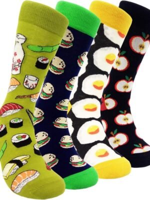 Mens Funny Pattern Dress Socks Crazy Design Cotton Socks Novelty Gifts for Men