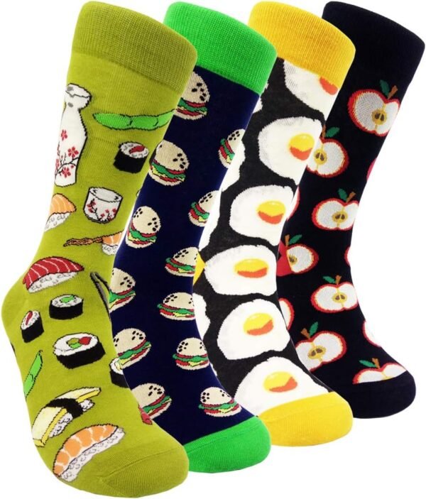 Mens Funny Pattern Dress Socks Crazy Design Cotton Socks Novelty Gifts for Men