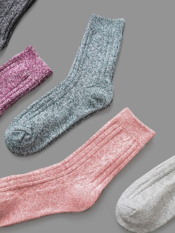 5pairs Plain Textured Mid-Calf Socks