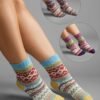 3 Pairs Geometric Textured Socks
