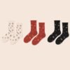Floral Printed Three Pair Socks